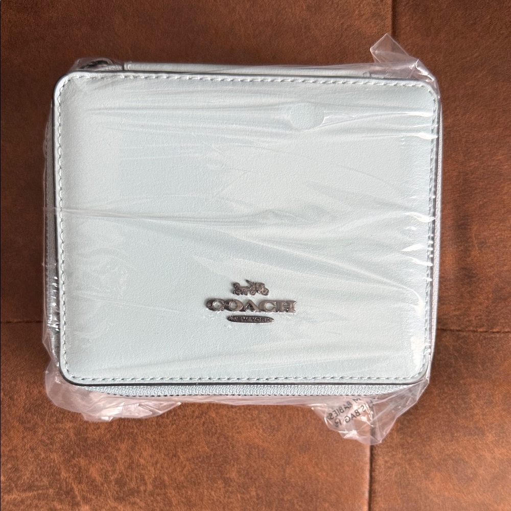 NWT Coach Sky Blue Jewelry Case